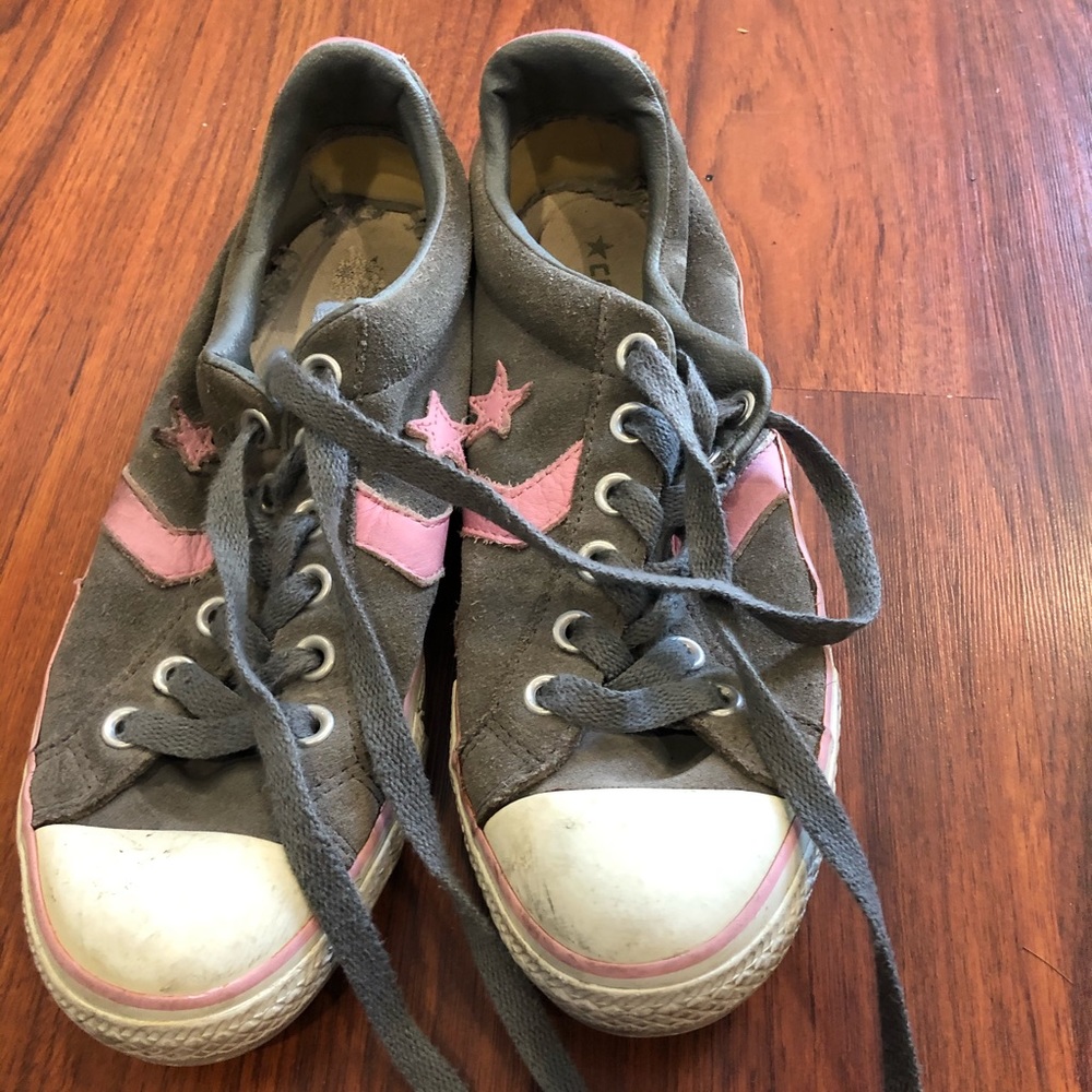 Pink and gray Converse